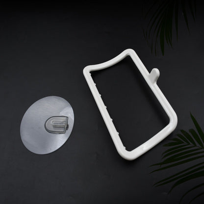 Easy-to-install no-drill towel hanger for convenient use in bathrooms and kitchens.