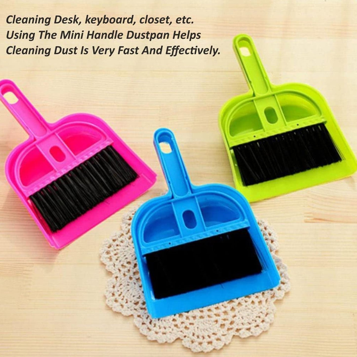 Practical Dustpan and Brush Set for small messes and comprehensive tidying.