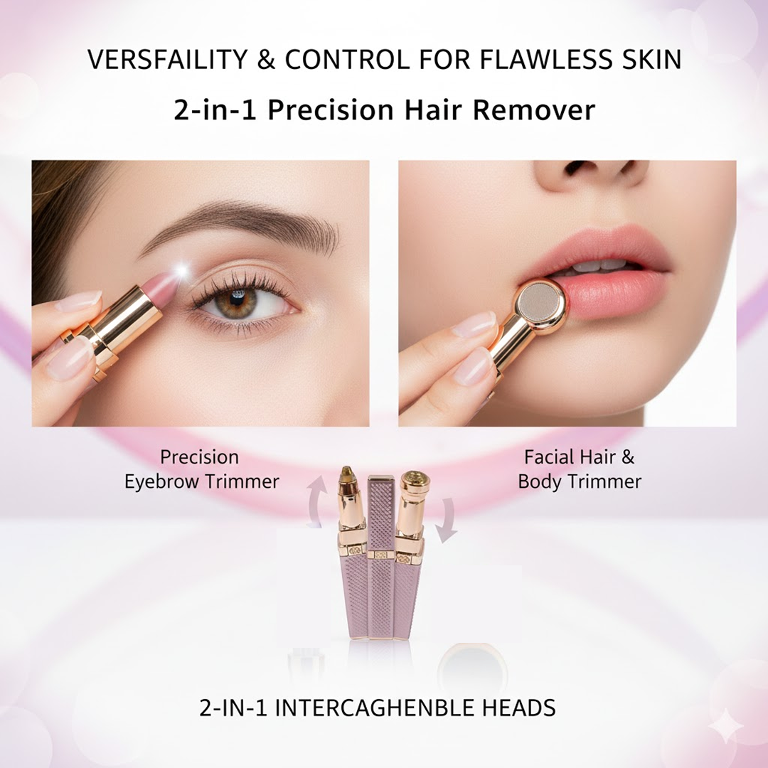 Rechargeable eyebrow hair shaver showing compact design