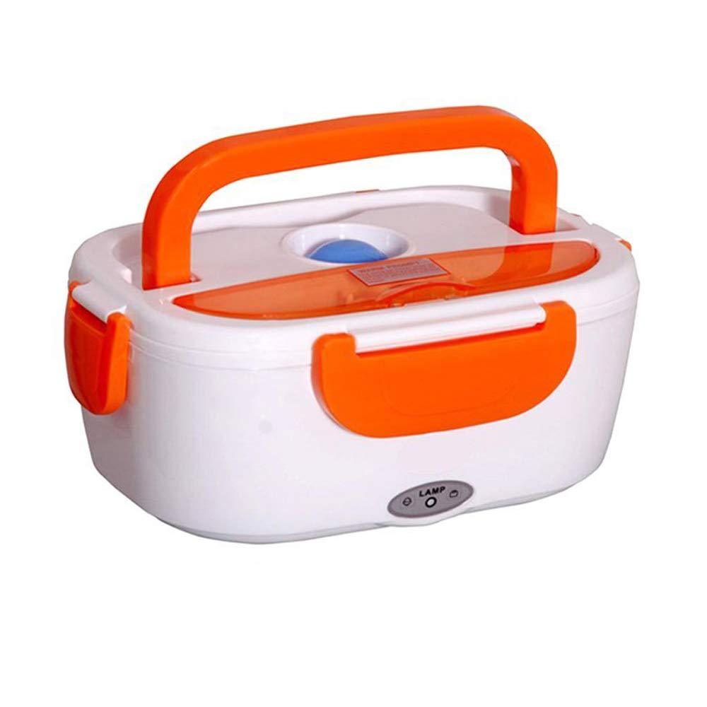 A bright orange Electric Tiffin Box, an ideal portable food warmer for office or travel.