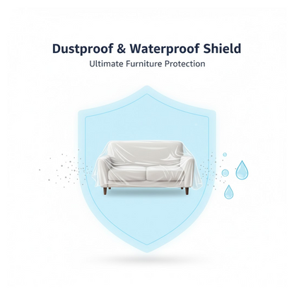 Detail shot of the elasticized edge providing a snug fit on the disposable furniture cover.