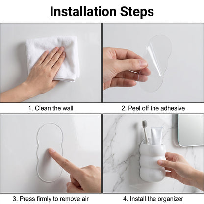 Self-adhesive caterpillar storage holder installation steps
