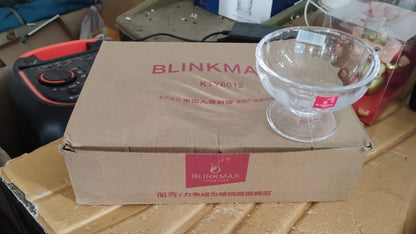 Stylish clear glass ice cream dessert bowls for home and café use