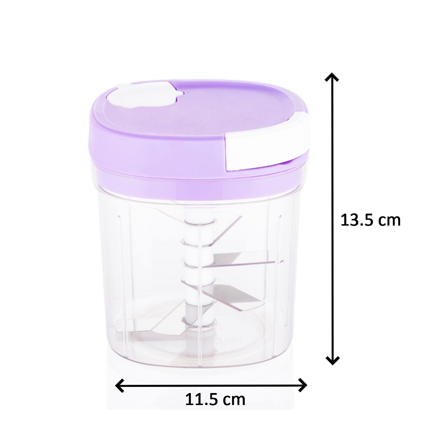 Demonstration of the fruit and vegetable slicer in action, preparing ingredients.