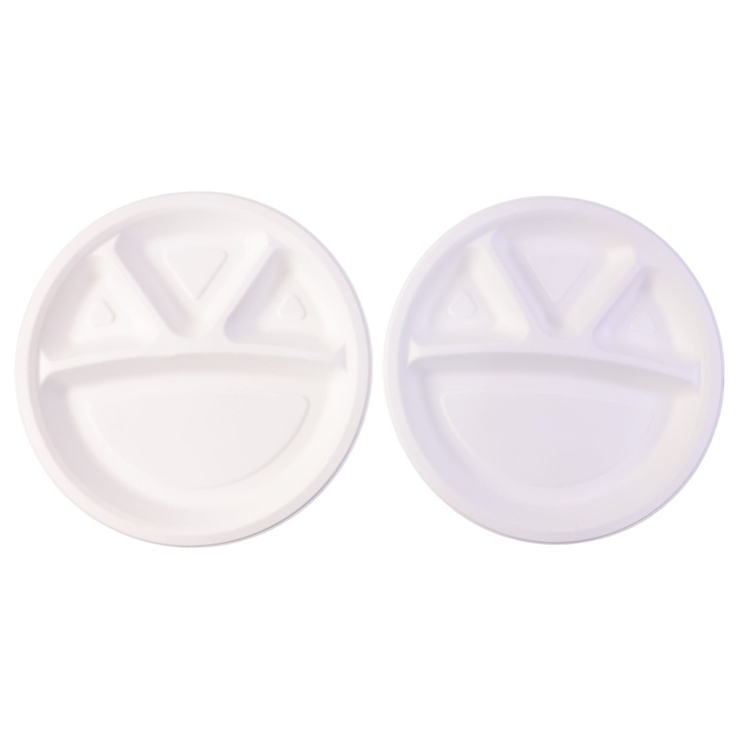Durable disposable serving plate with four separate food compartments