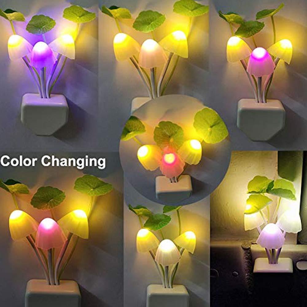 Side view of the plug-in mushroom night light, perfect for hallways.