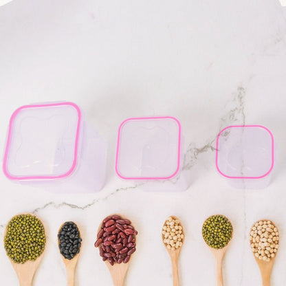Neat and stackable kitchen food storage containers with airtight lids