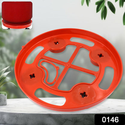 Side view of gas cylinder trolley showing multi-directional, lockable wheels