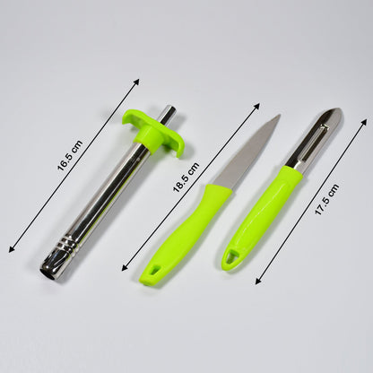 Multifunctional Ganesh Kitchen Lighter Knife Peeler Set in hand, ready for use.