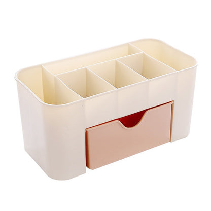 Side view of the girl-themed Makeup Organizer, highlighting its sturdy PP plastic construction.