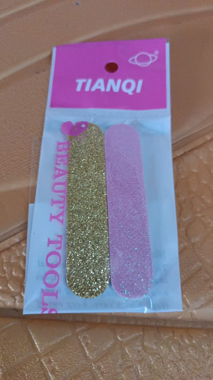 Overview of professional double-sided nail file 2-piece set by AuriGlam