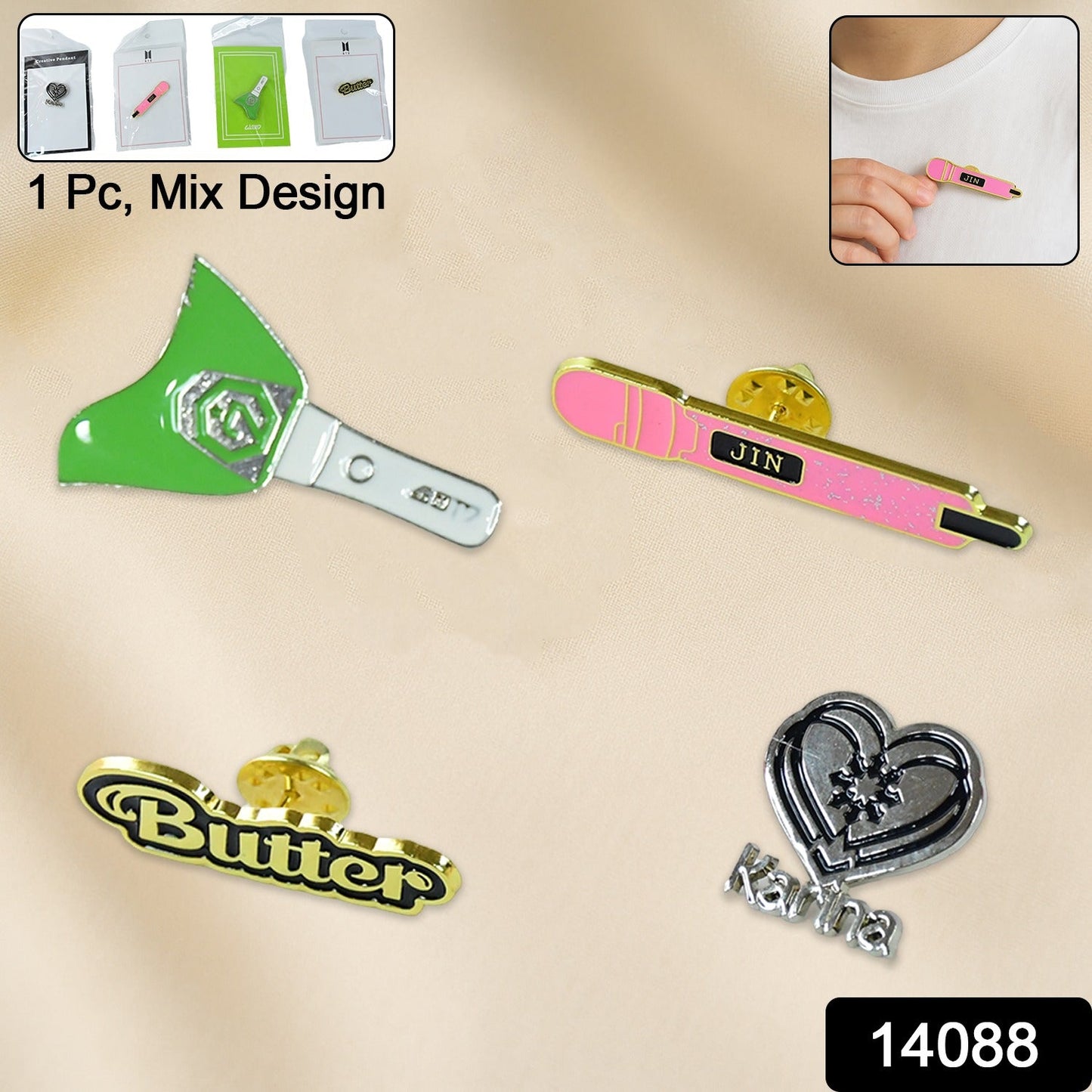 Nova design metal enamel badge pin suitable for bags and jackets