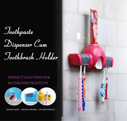 Step-by-step diagram showing how to easily install a toothpaste tube into the dispenser.