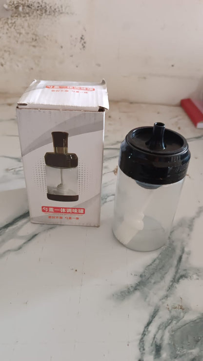 Clear glass oil dispenser with integrated brush perfect for cooking and grilling