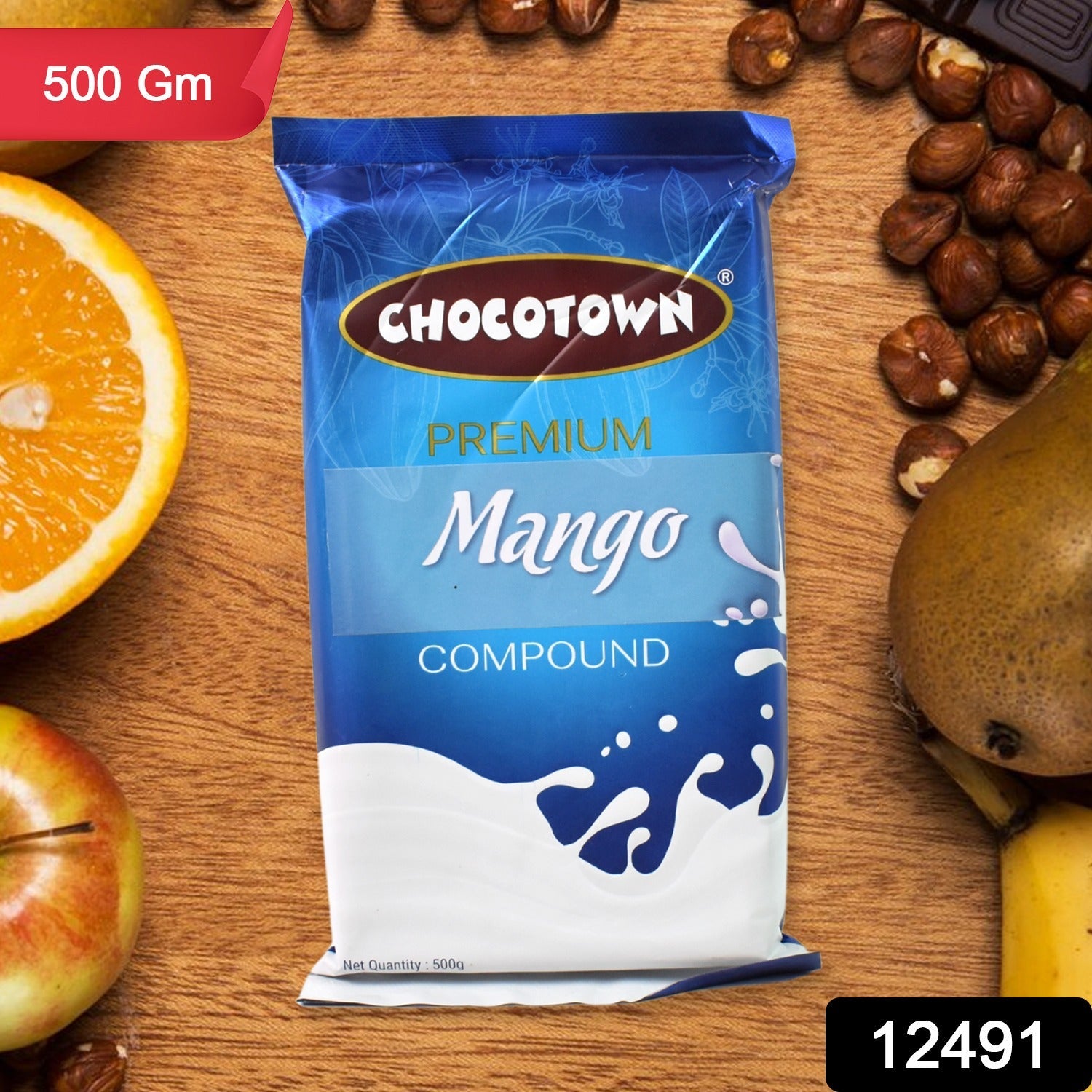 Smooth, yellow Mango Compound Chocolate slab showcasing its vibrant colour.