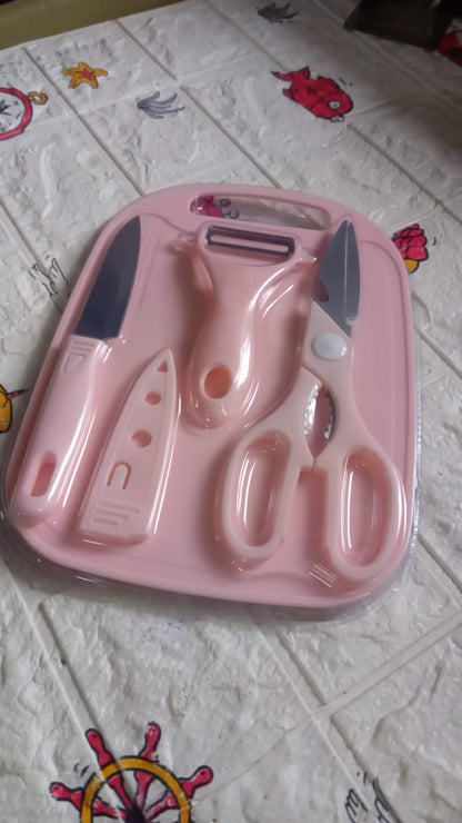 Complete 4-piece portable mini chopping board set for kitchen tasks.