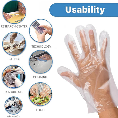 Lightweight, waterproof disposable gloves for kitchen and cleaning tasks