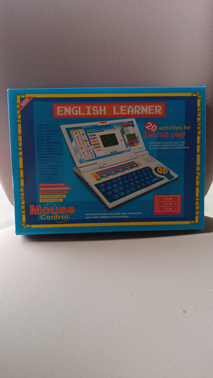 Side view of English Learner Educational Laptop Toy in multicolor design