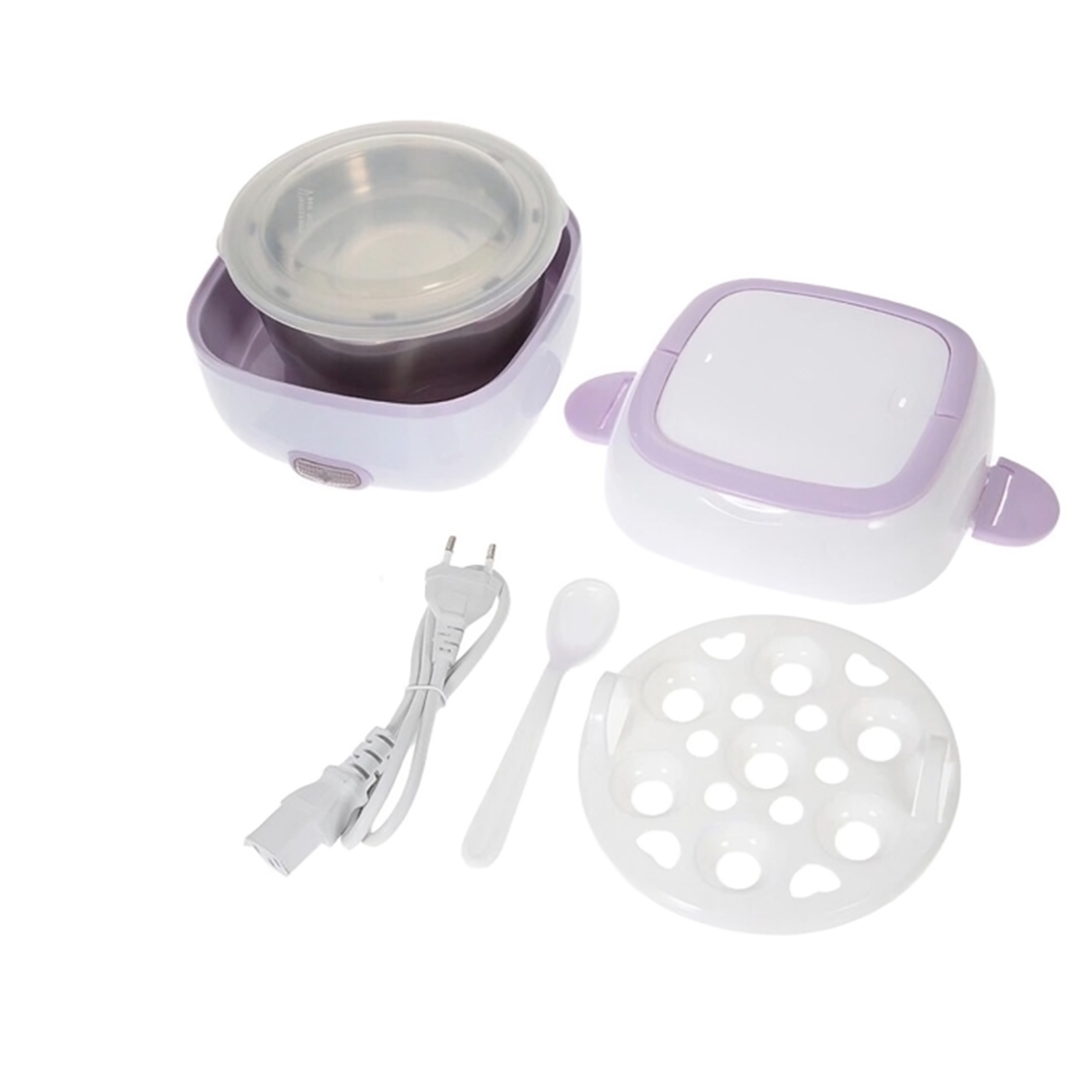 Schematic diagram detailing features and dimensions of the Electric Lunch Box
