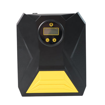 Portable car air compressor with multi-nozzle kit for versatility