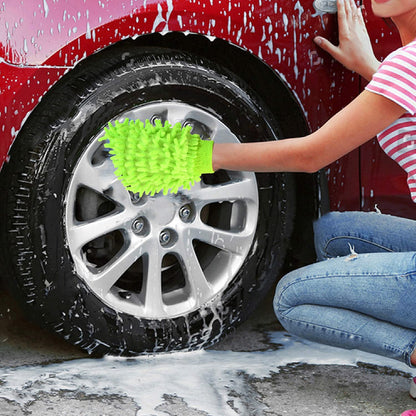 Microfiber cleaning glove mitt for car and home use