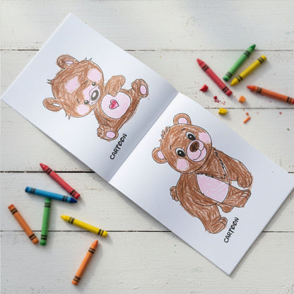 Variety of themed pages inside kids colouring books set