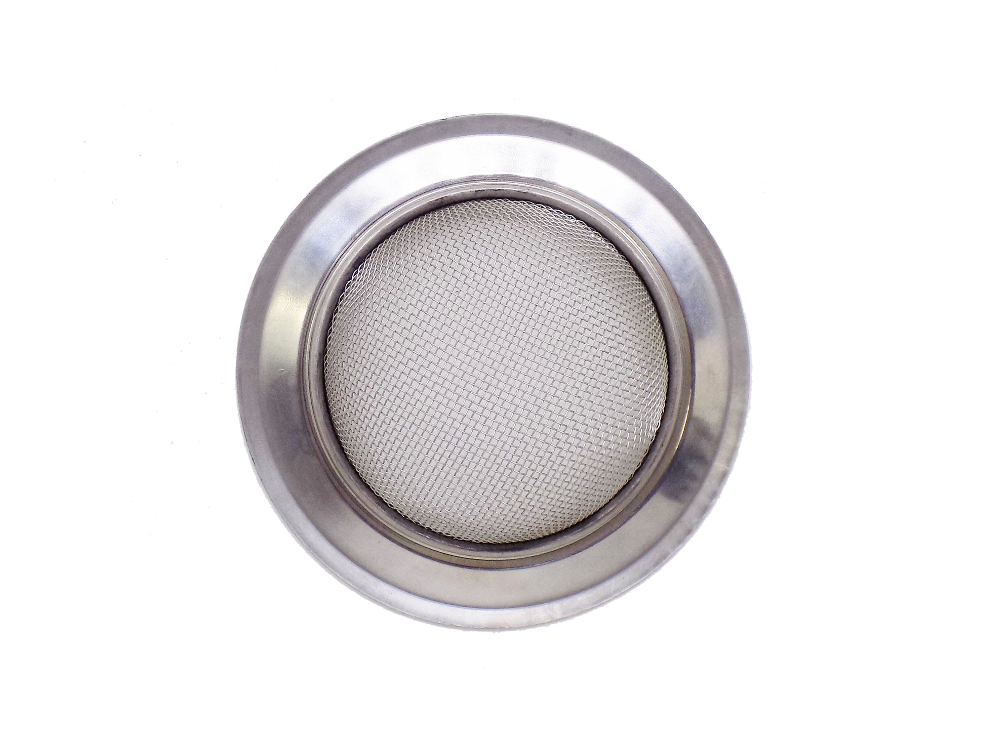 Side angle view of the durable stainless steel sink accessory.
