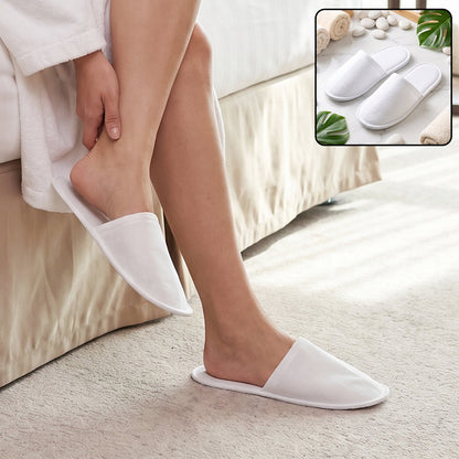 Soft Closed Toe Slippers for Hotel Spa Guest and Home White 28 x 11 cm (1 Pair) product image