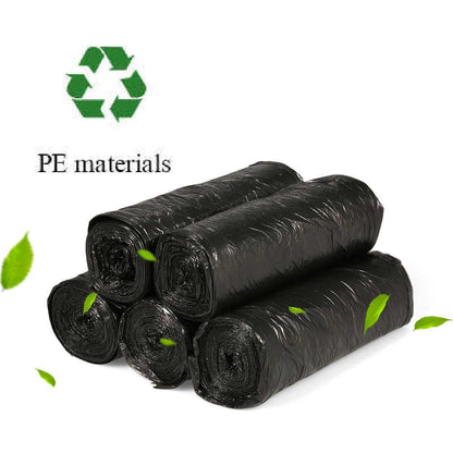 Compact black dustbin bag, 17x19 inches, suitable for general household use.