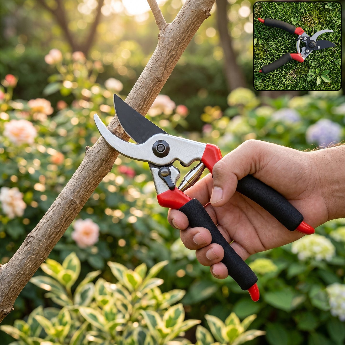 Flower Cutter Stainless Steel 21 Cm Sharp Shear for Flowers Plants (1 Pc)