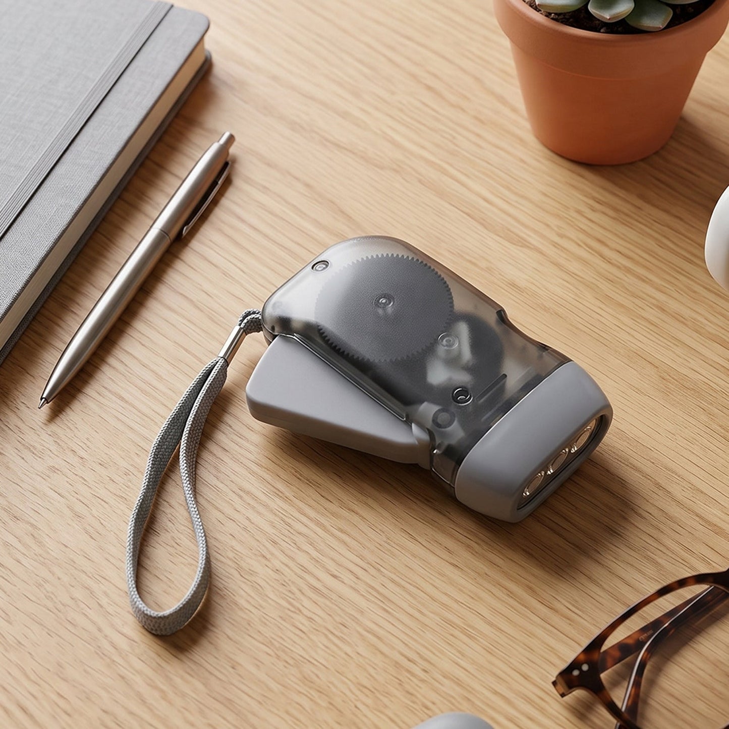Hand Press Torch, Battery-Free 3-LED Flashlight for Camping in-use view for everyday convenience