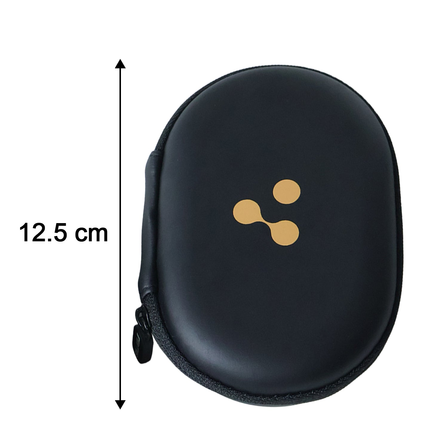 Size comparison of the protective earbud carrying case.