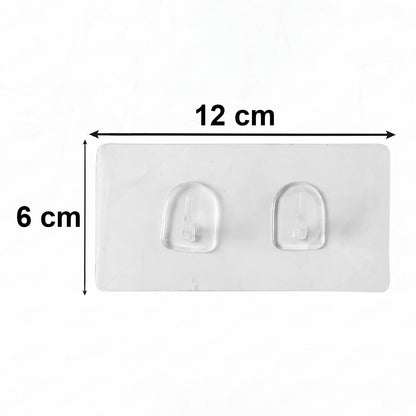 Side view of transparent self-adhesive wall hook
