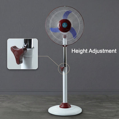 pedestal fan with LED light for emergency backup