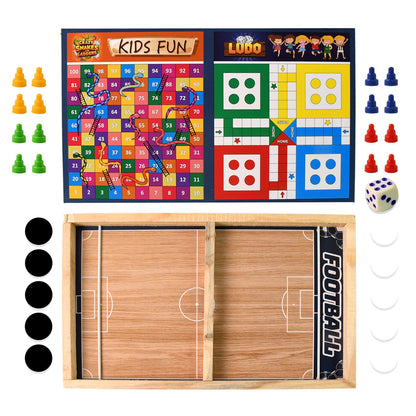 Desktop football game board from the 3-in-1 wooden board game set