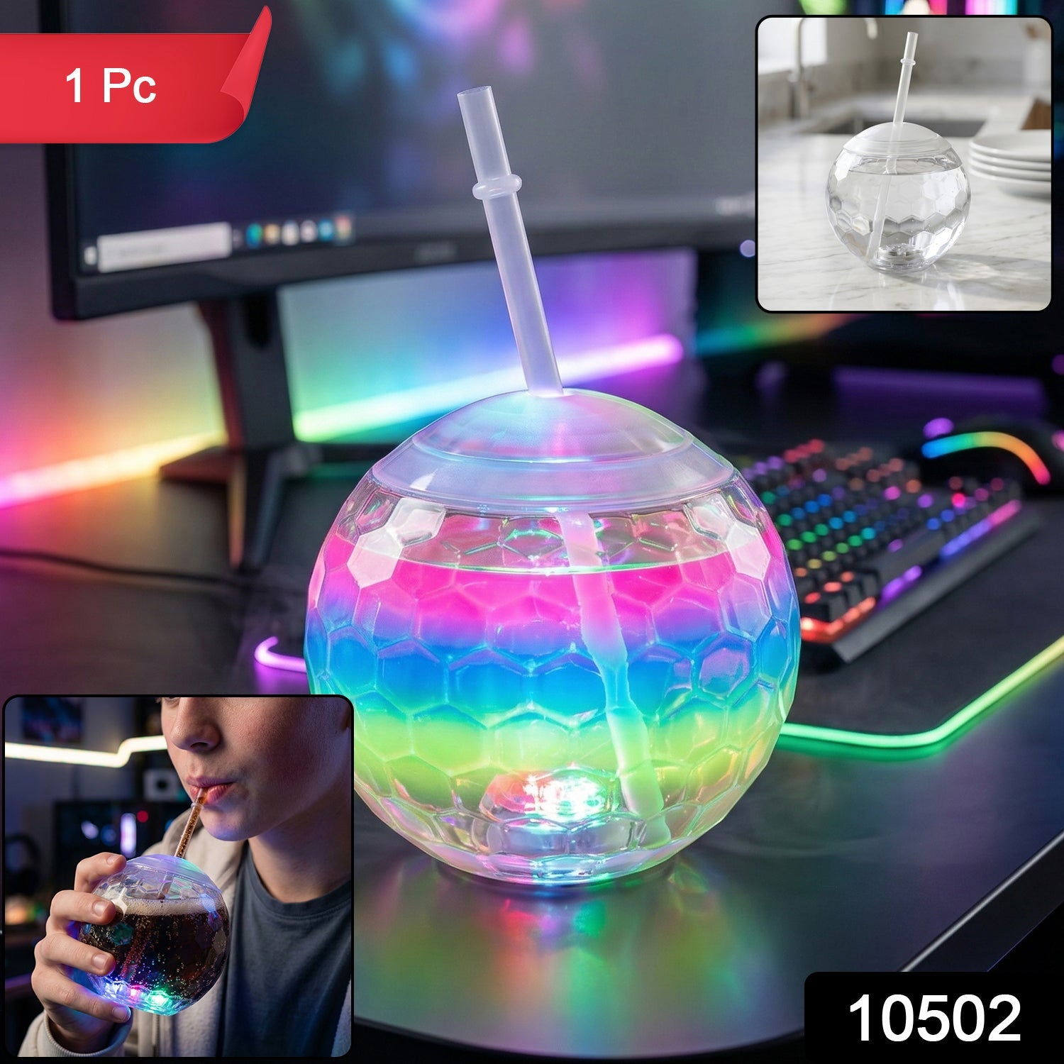 Light-up drinkware with LED lights, perfect for evening parties