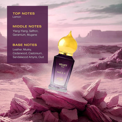 Elegant Velvet Oud attar fragrance packaging for luxury appeal