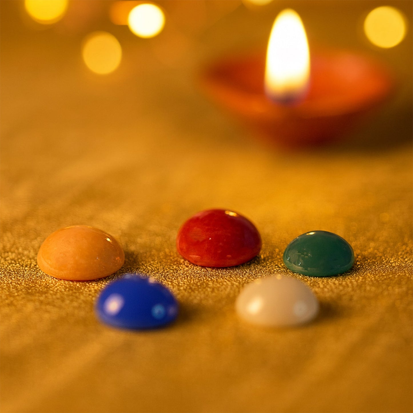 A beautiful arrangement of five polished Panch Ratna stones for home decor.