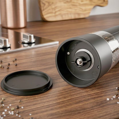 One touch salt pepper mill