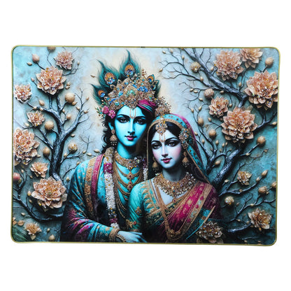 Elegant Radha Krishna art frame for home temple or living room