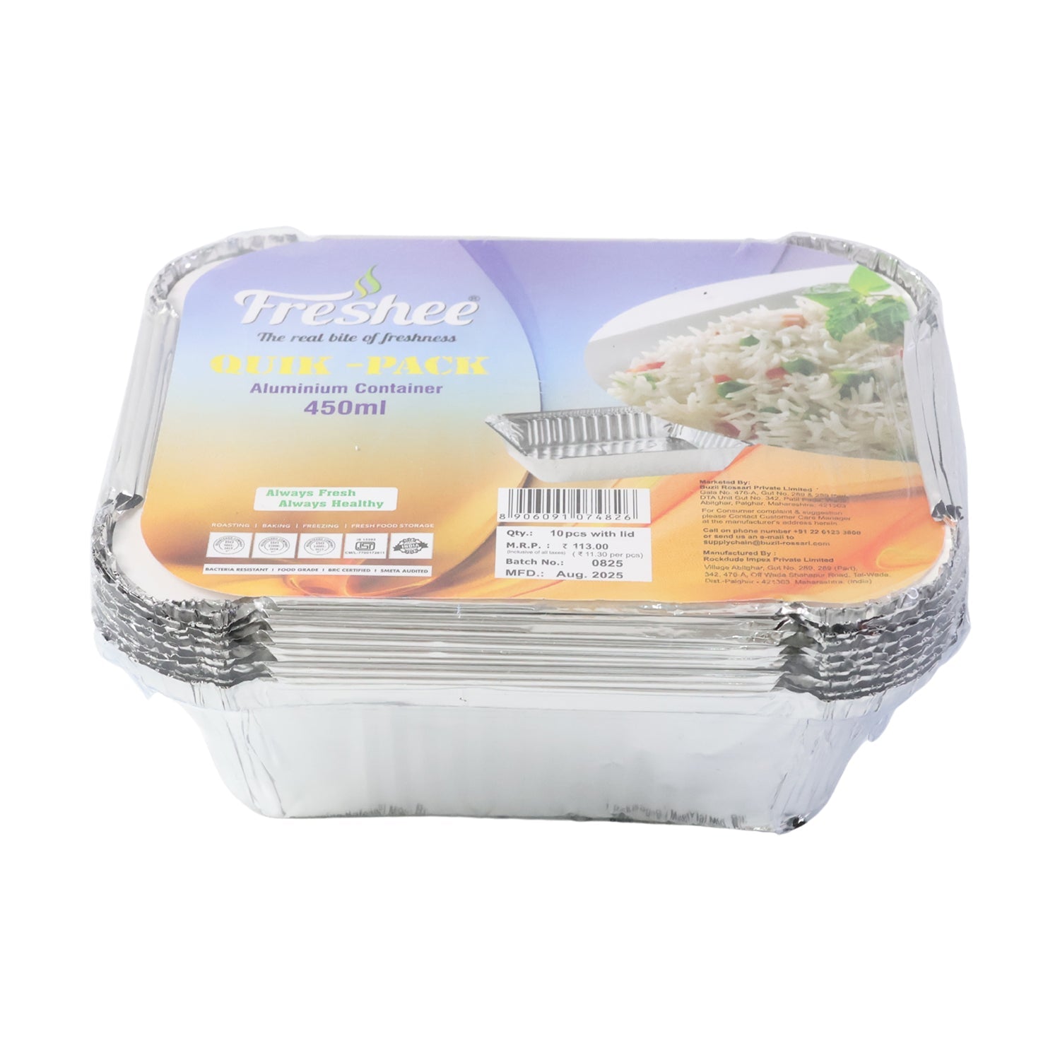 Food container with lid designed for takeaway and meal prep
