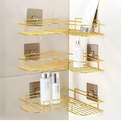 Waterproof transparent adhesive hook installed in a modern bathroom shower.
