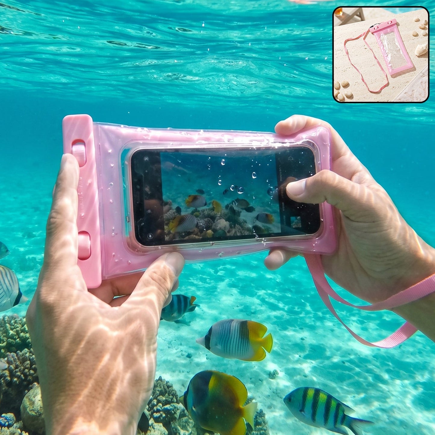 Transparent waterproof mobile pouch lock