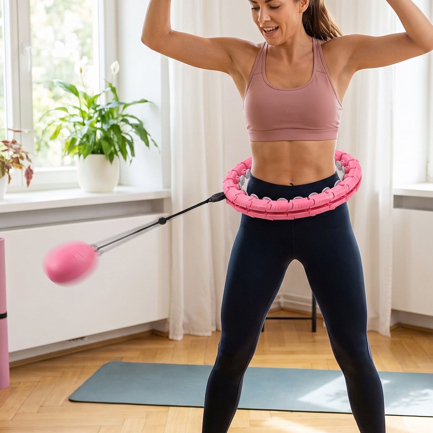Non falling weighted hula hoop for cardio and core training