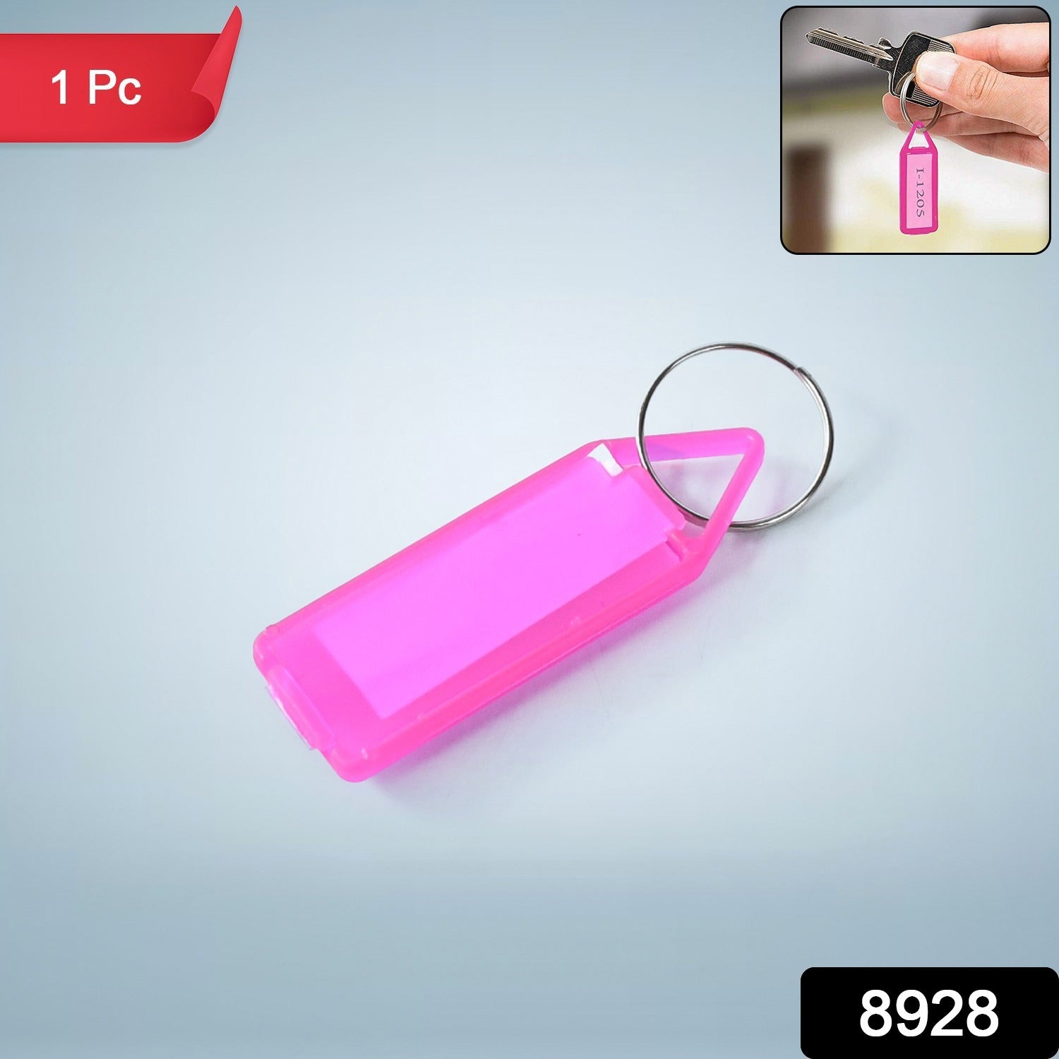 Assorted translucent color keychain ID tags for easy organization