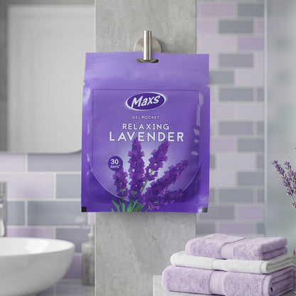 Maxs Lavender Gel Air Freshener in its compact form.