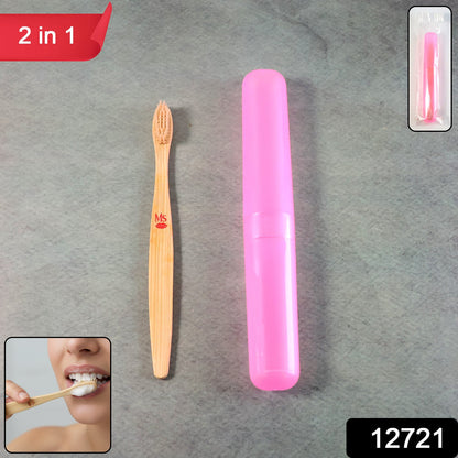 Close-up of the soft bristles on the 2-in-1 Toothbrush for gentle cleaning.
