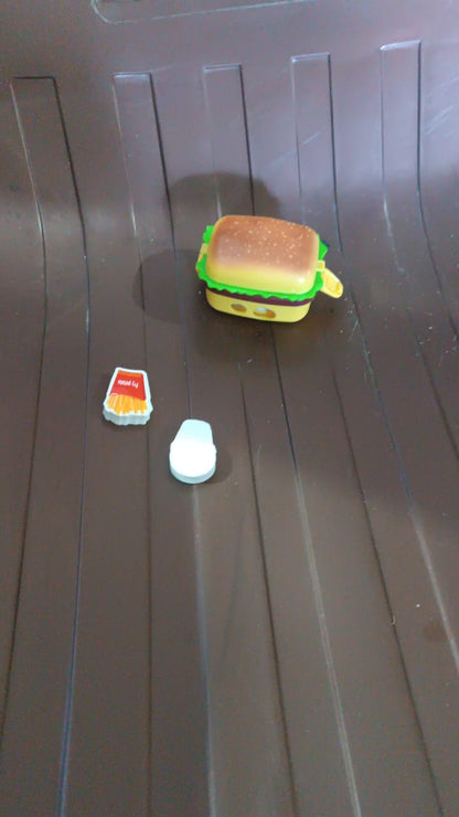 Indo Glow branded burger shaped pencil sharpener with eraser for kids