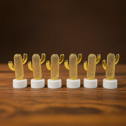 Battery operated cactus shaped flameless LED candle showing on/off base switch
