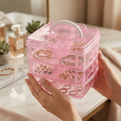 Craft storage box with removable dividers for customizable organization